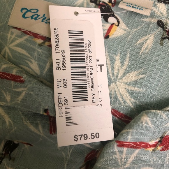 Caribbean 2XT Parrot Hawaiian Button-Up Shirt - Picture 7 of 7